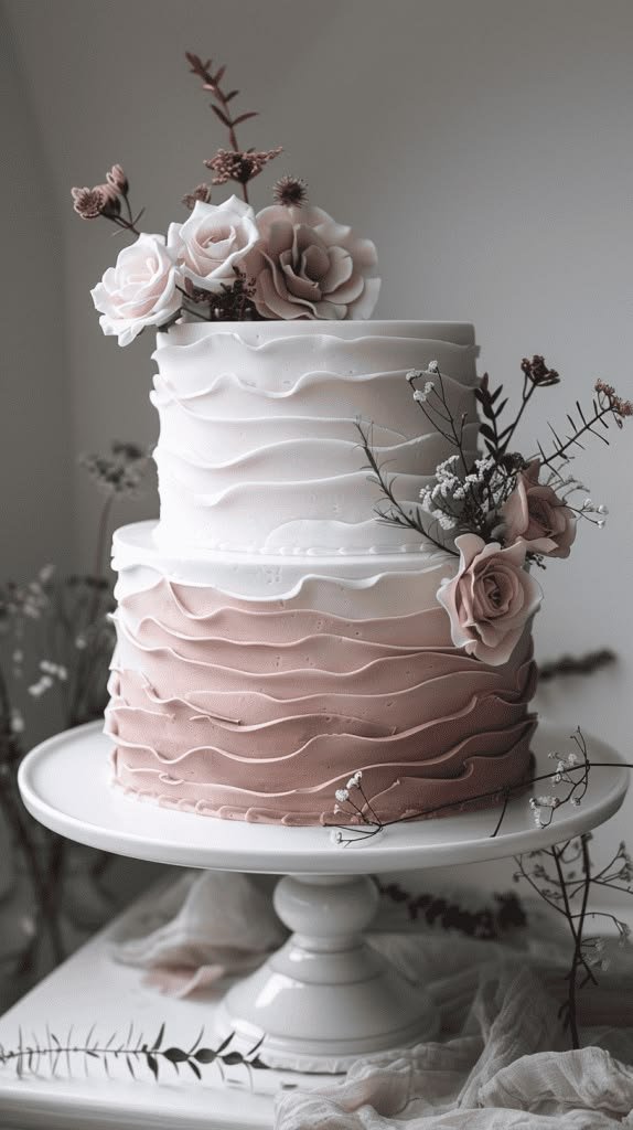 Modern minimal wedding cake